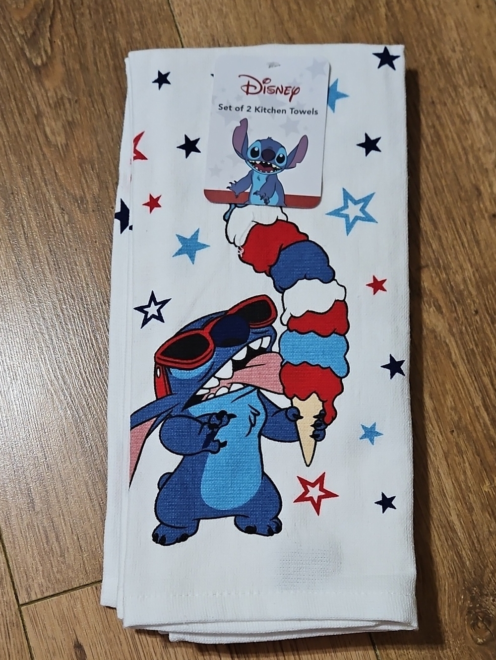Disney Stitch Kitchen Towels White & Blue NWT